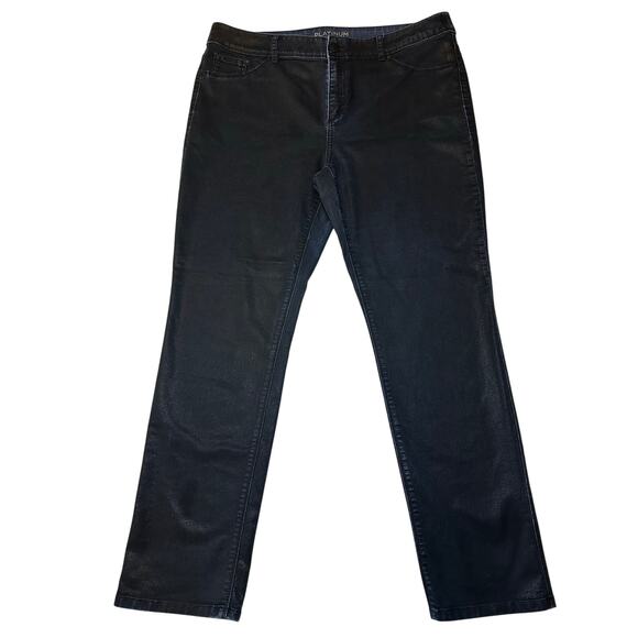 Platinum Chico's Straight Denim Jeans Womens Plus Size 3 US 16 Dark Wash Stretch - Picture 1 of 7